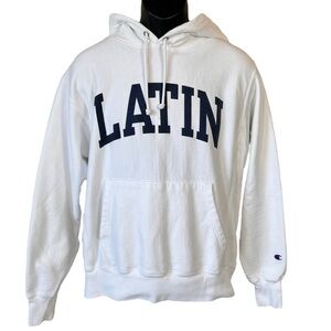 Vintage Champion Reverse Weave LATIN Hoodie Sweatshirt